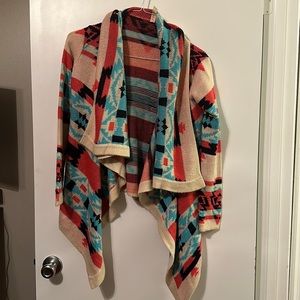 Colorful Aztec Print Cardigan